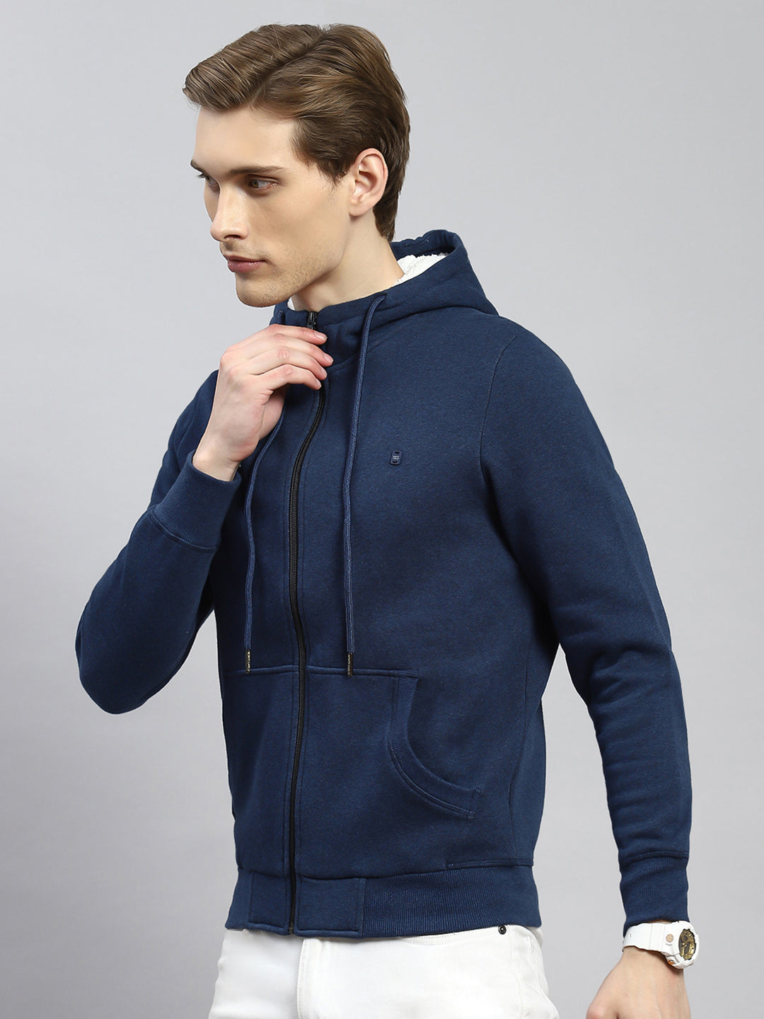 Men Denim Plain Sweatshirt
