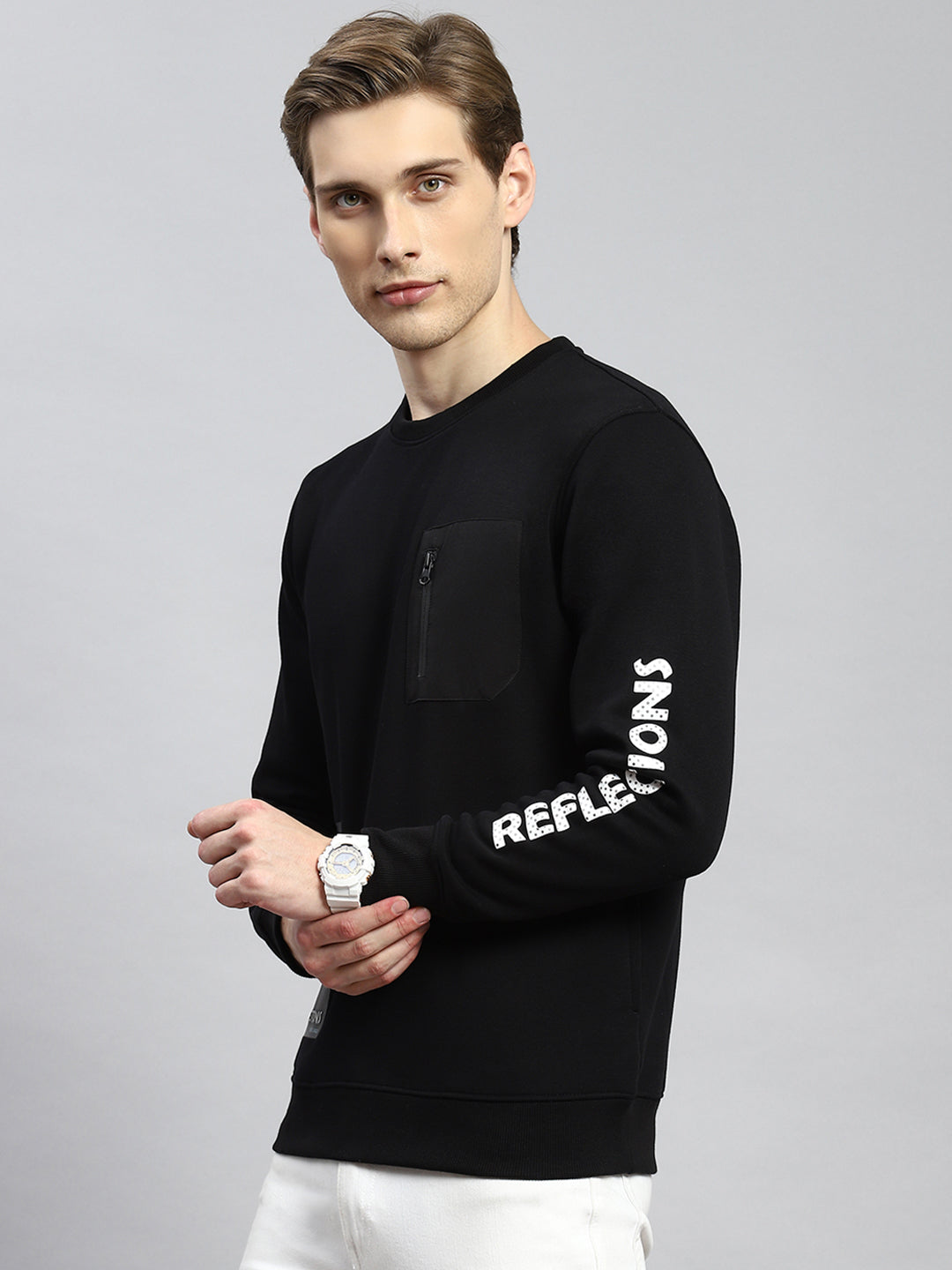 Men Black Printed Sweatshirt
