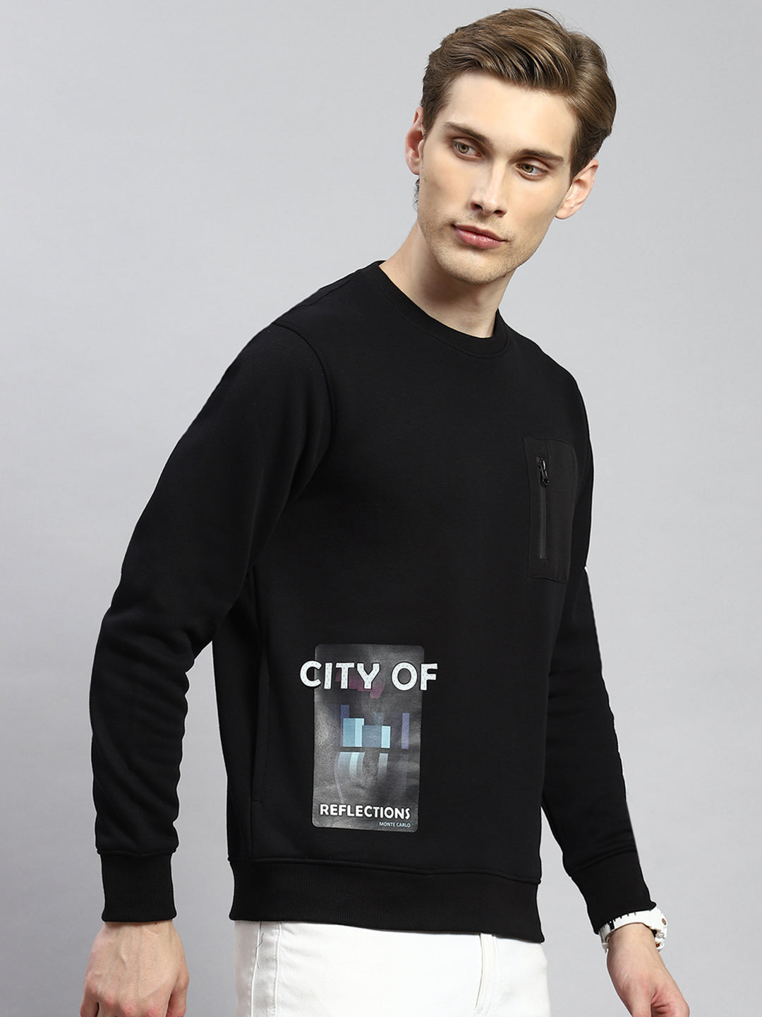 Men Black Printed Sweatshirt