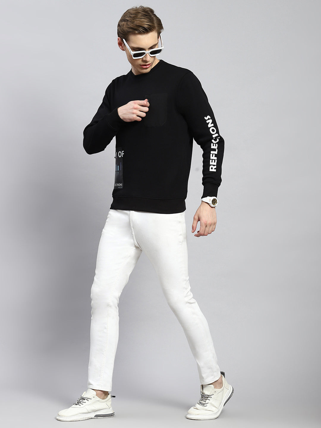Men Black Printed Sweatshirt