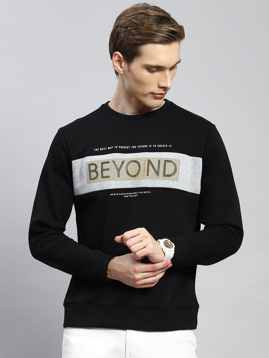 Men Black Printed Sweatshirt