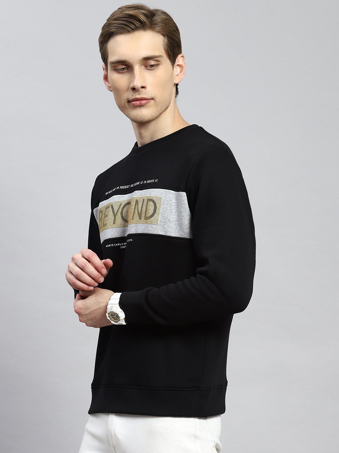 Men Black Printed Sweatshirt
