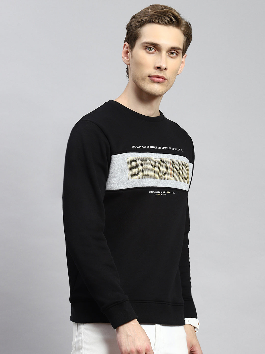 Men Black Printed Sweatshirt