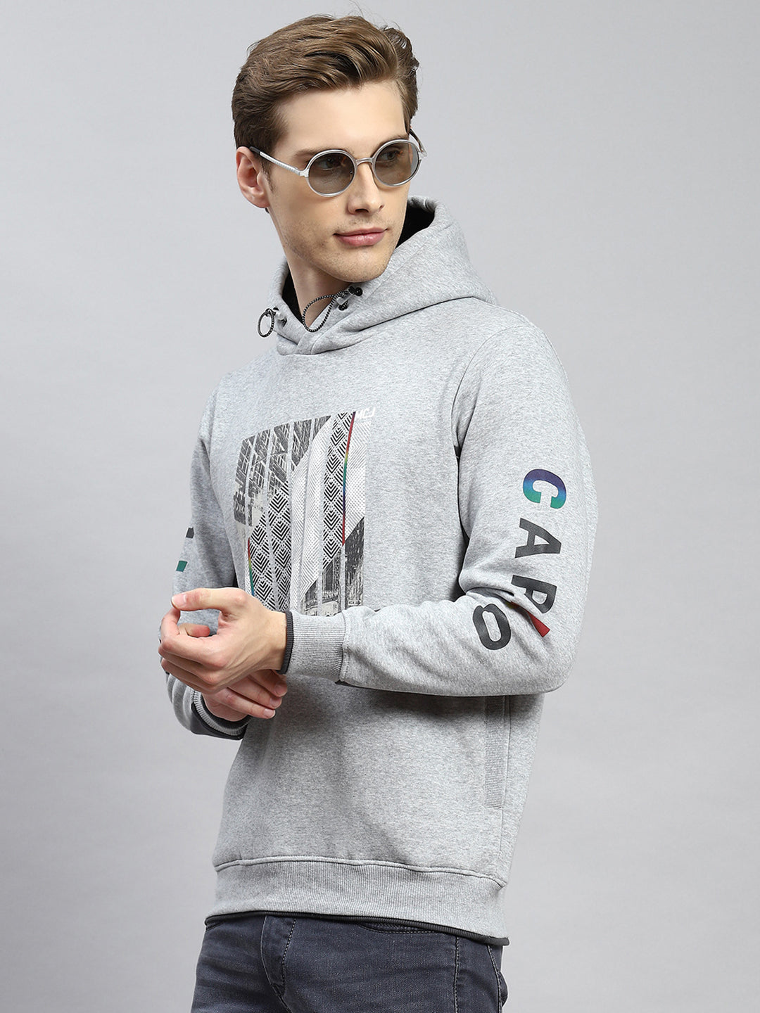 Men Grey Printed Sweatshirt