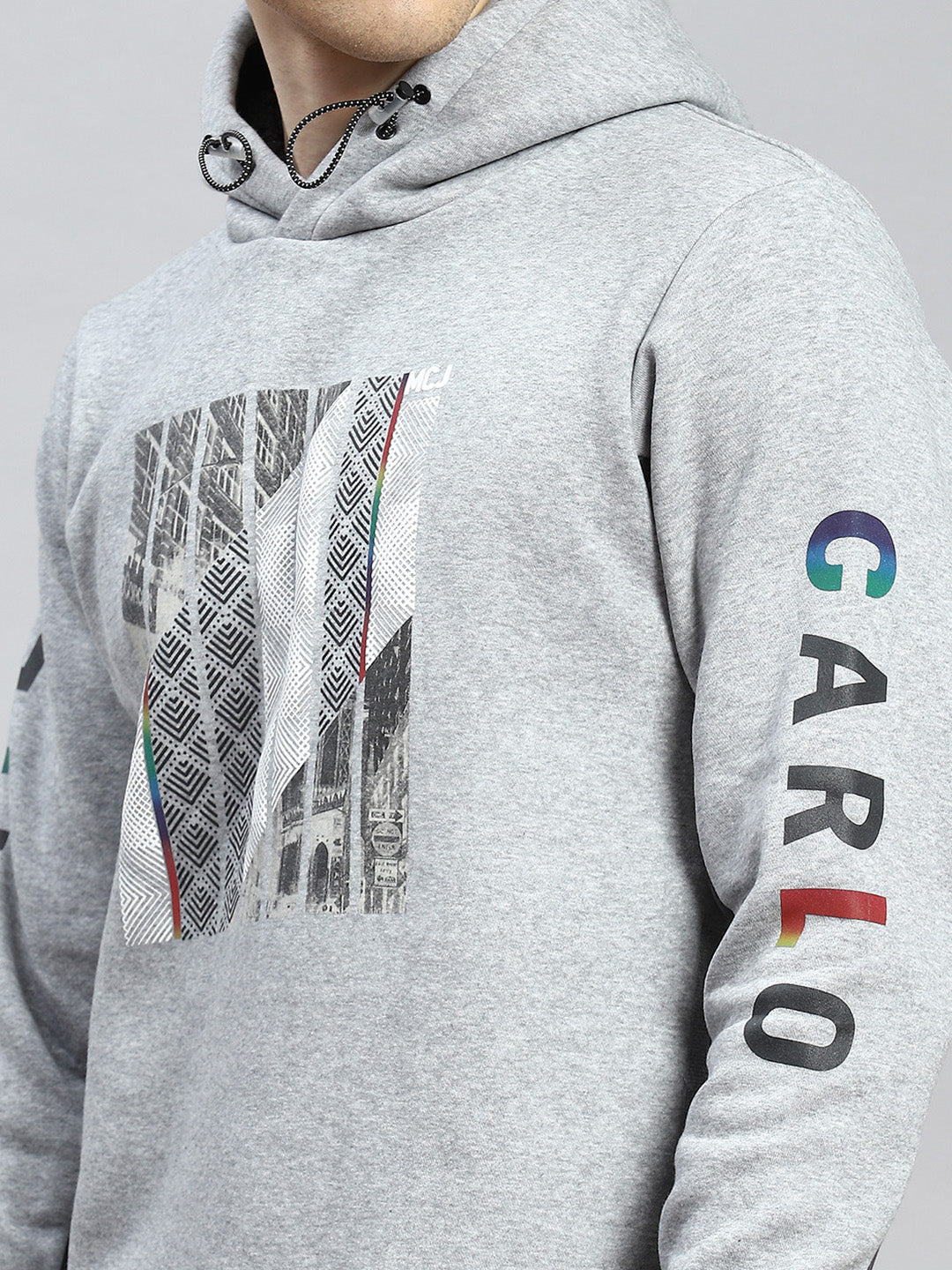 Men Grey Printed Sweatshirt