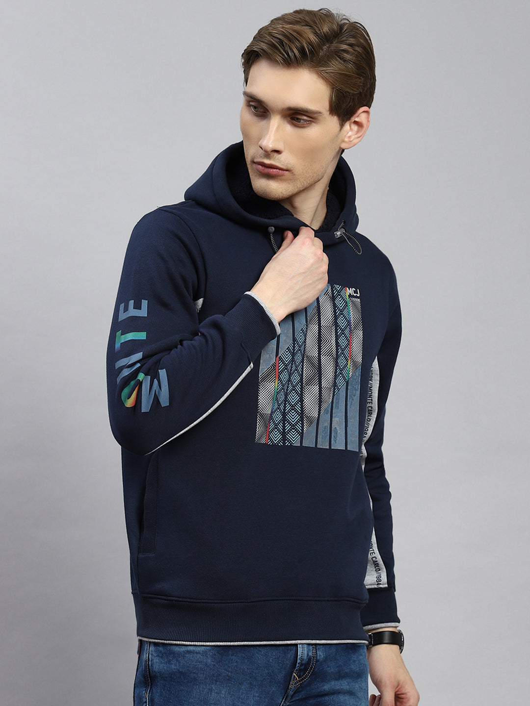Men Blue Printed Sweatshirt