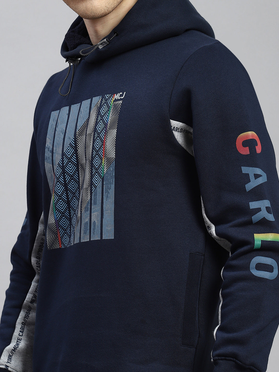 Men Blue Printed Sweatshirt