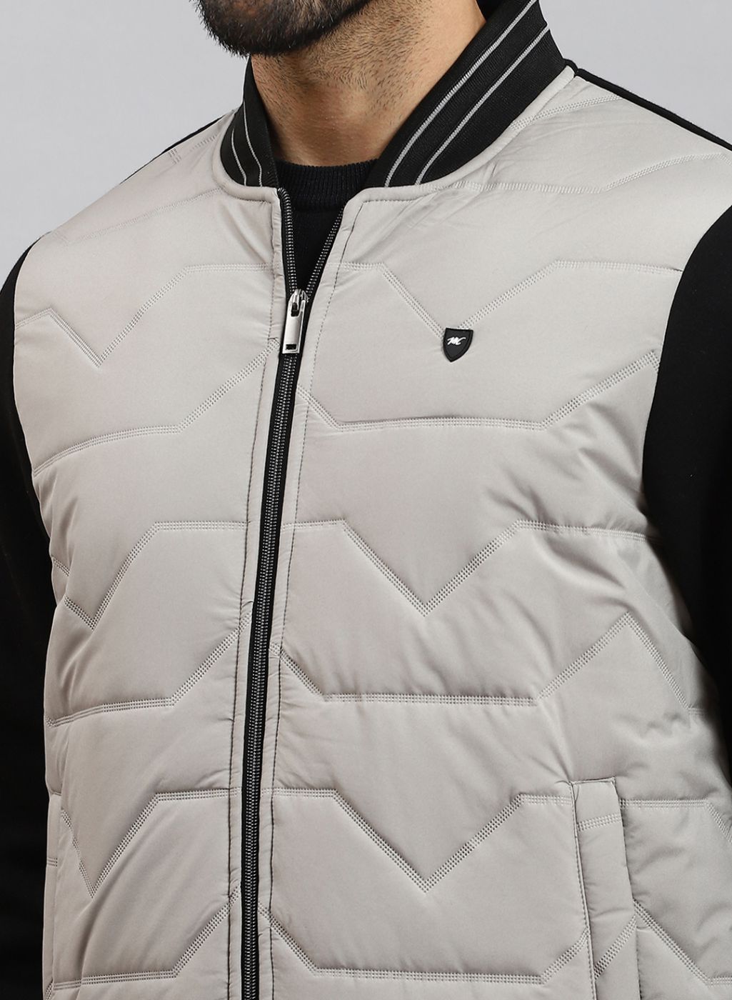 Men Black Solid Cotton Blend Jacket