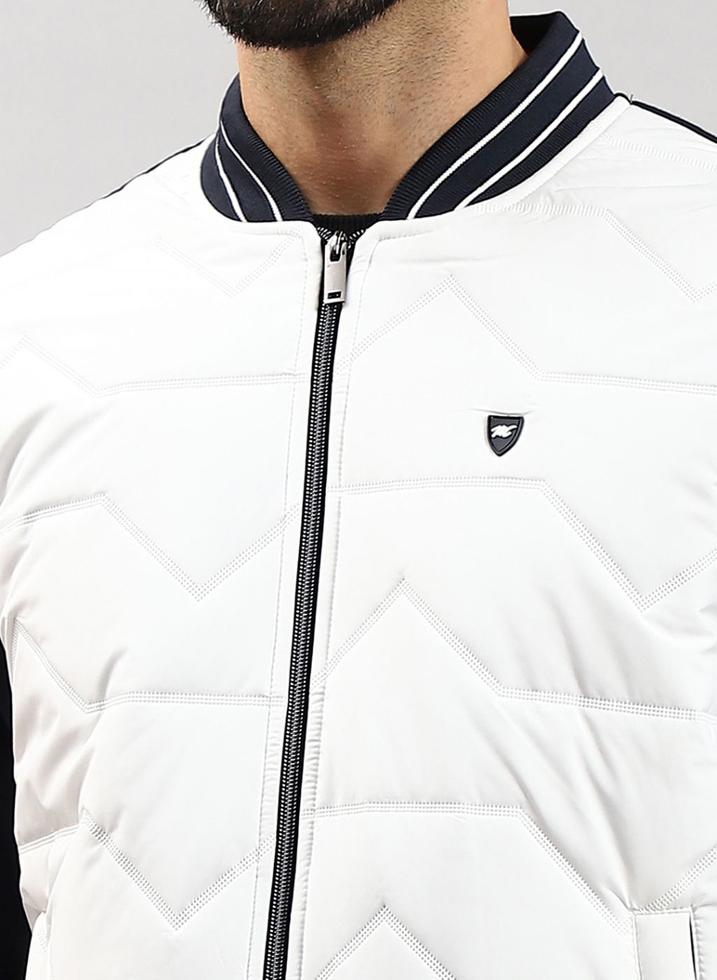 Men NAvy Blue Solid Cotton Blend Jacket