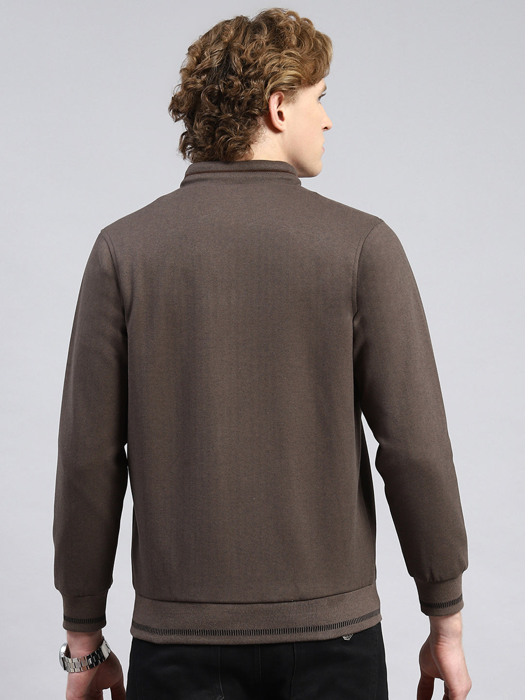 Men Brown Plain Jacket