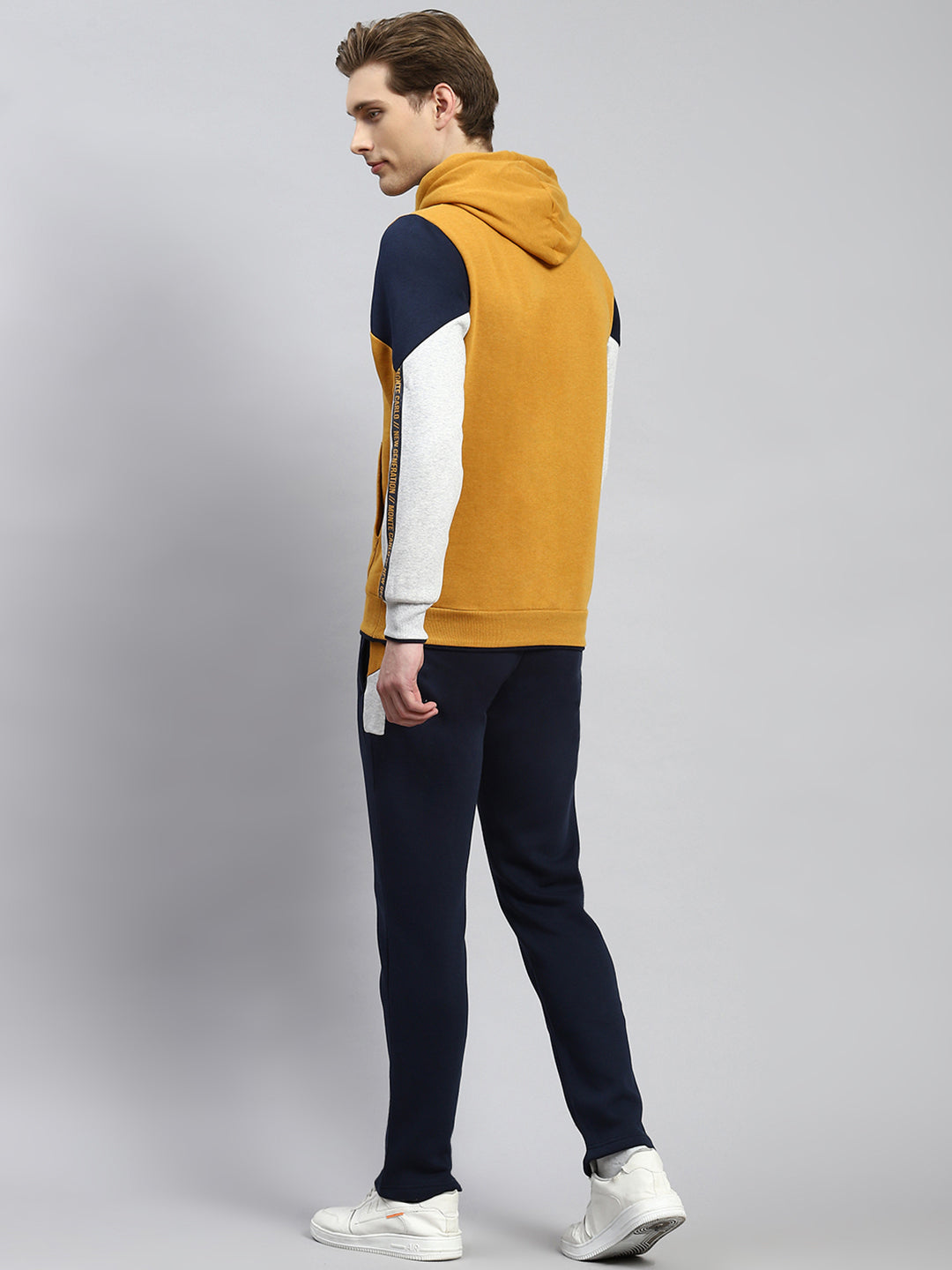Men Mustard Plain Tracksuit