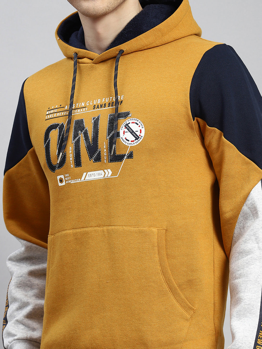 Men Mustard Plain Tracksuit