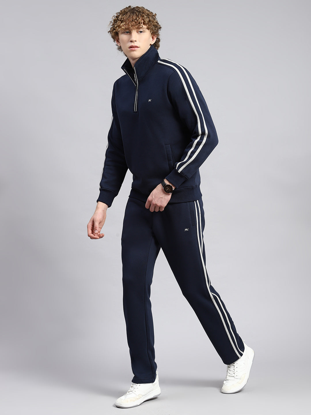 Men Blue Plain Tracksuit