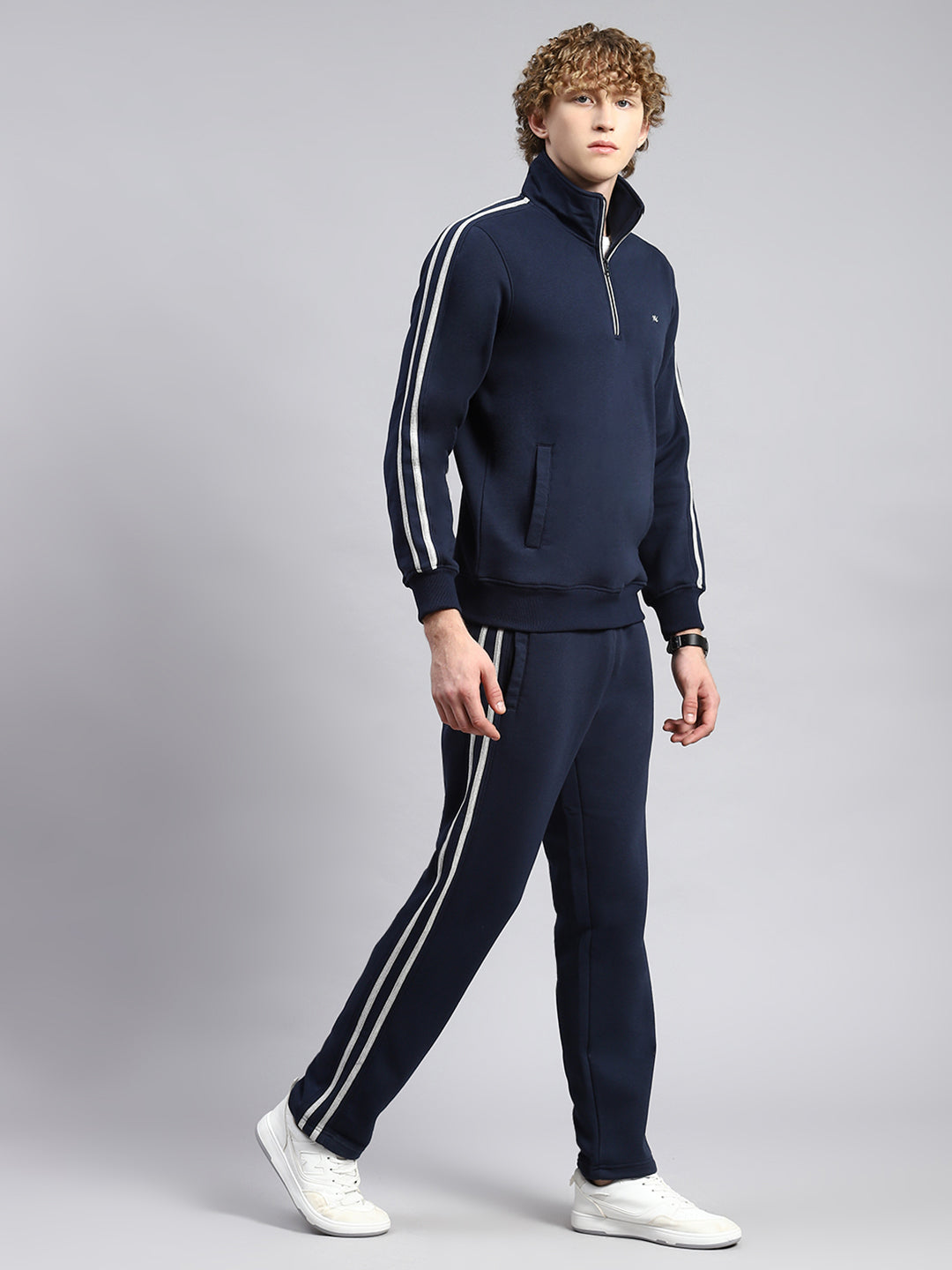 Men Blue Plain Tracksuit