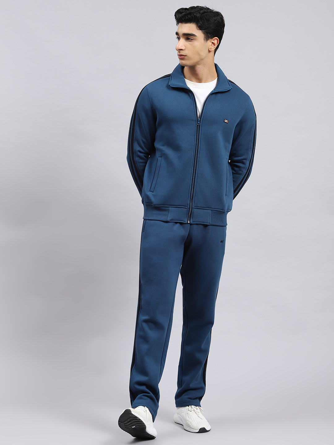 Men Blue Plain Tracksuit