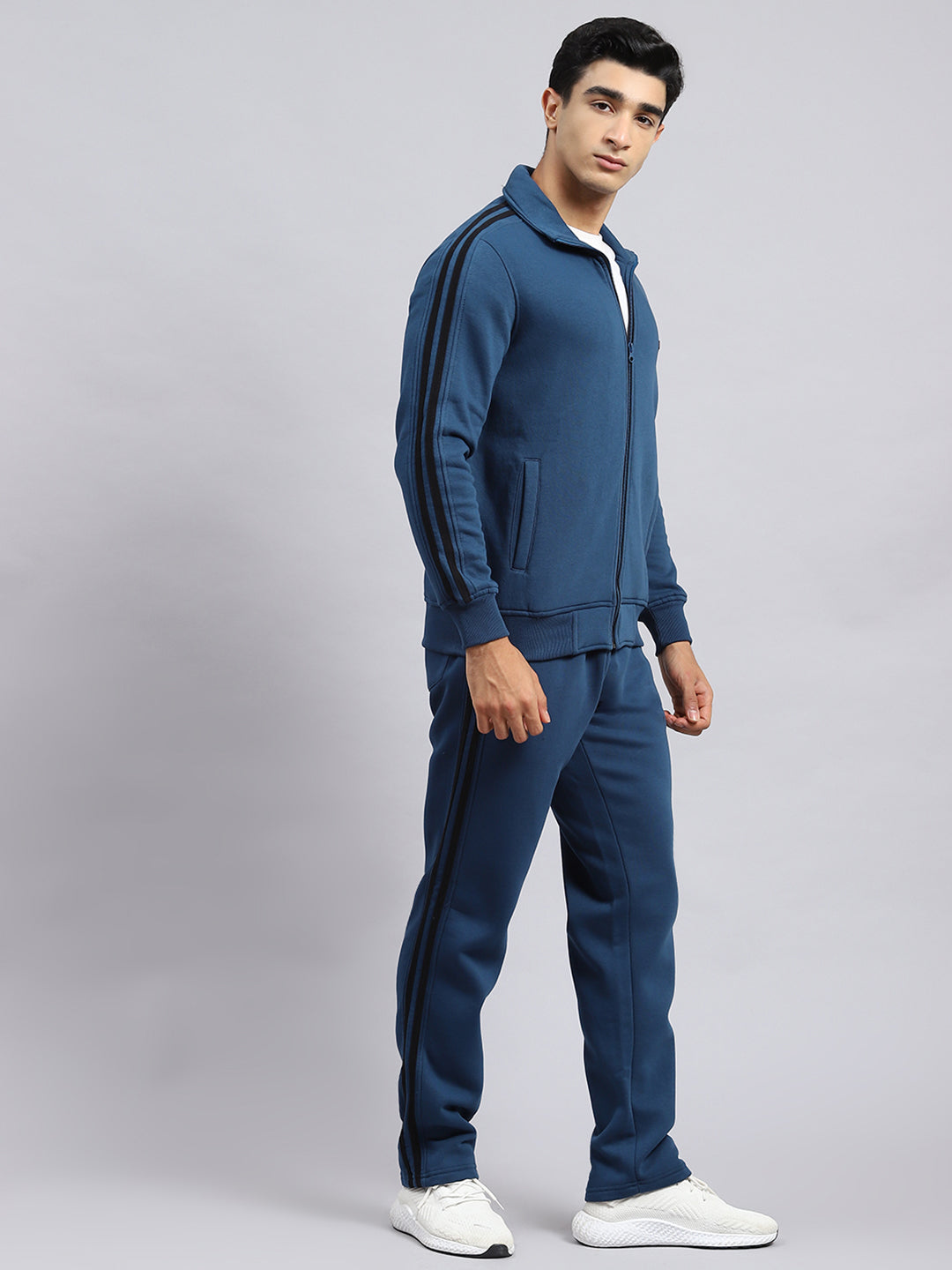 Men Blue Plain Tracksuit