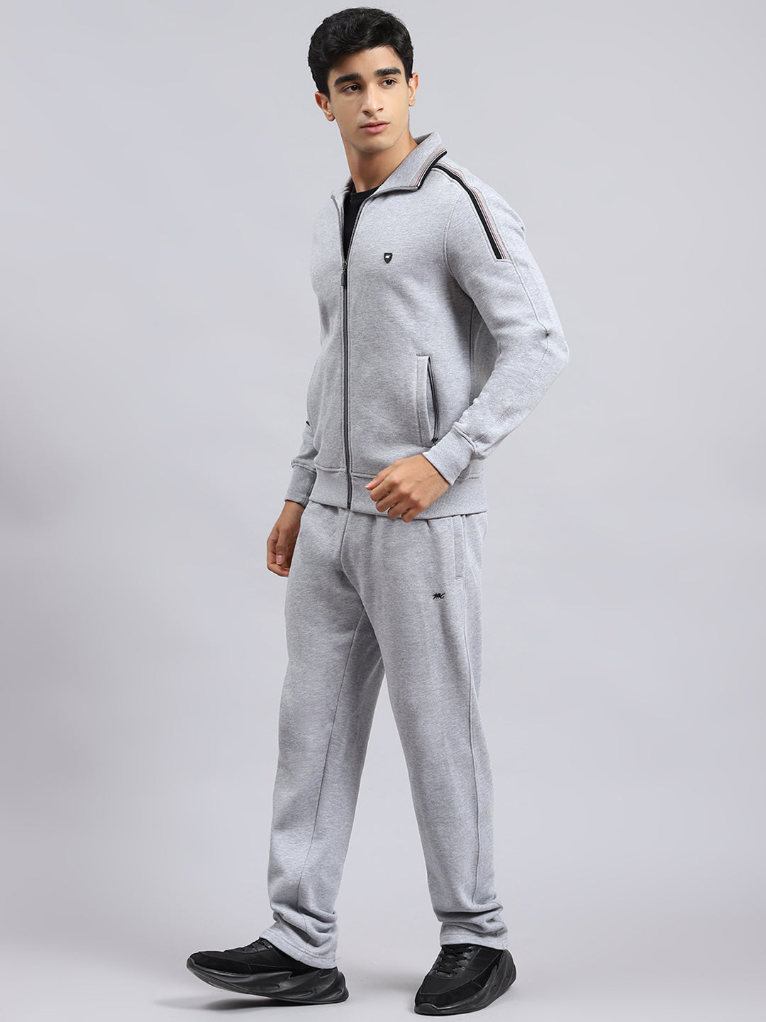 Men Grey Plain Tracksuit
