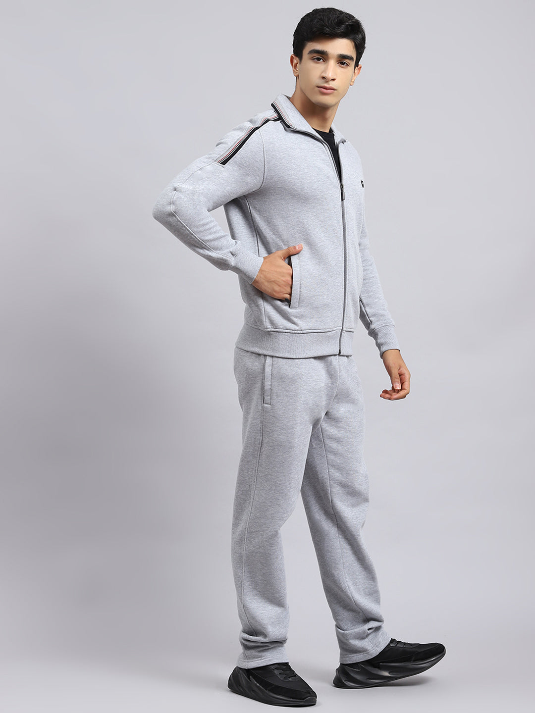 Men Grey Plain Tracksuit