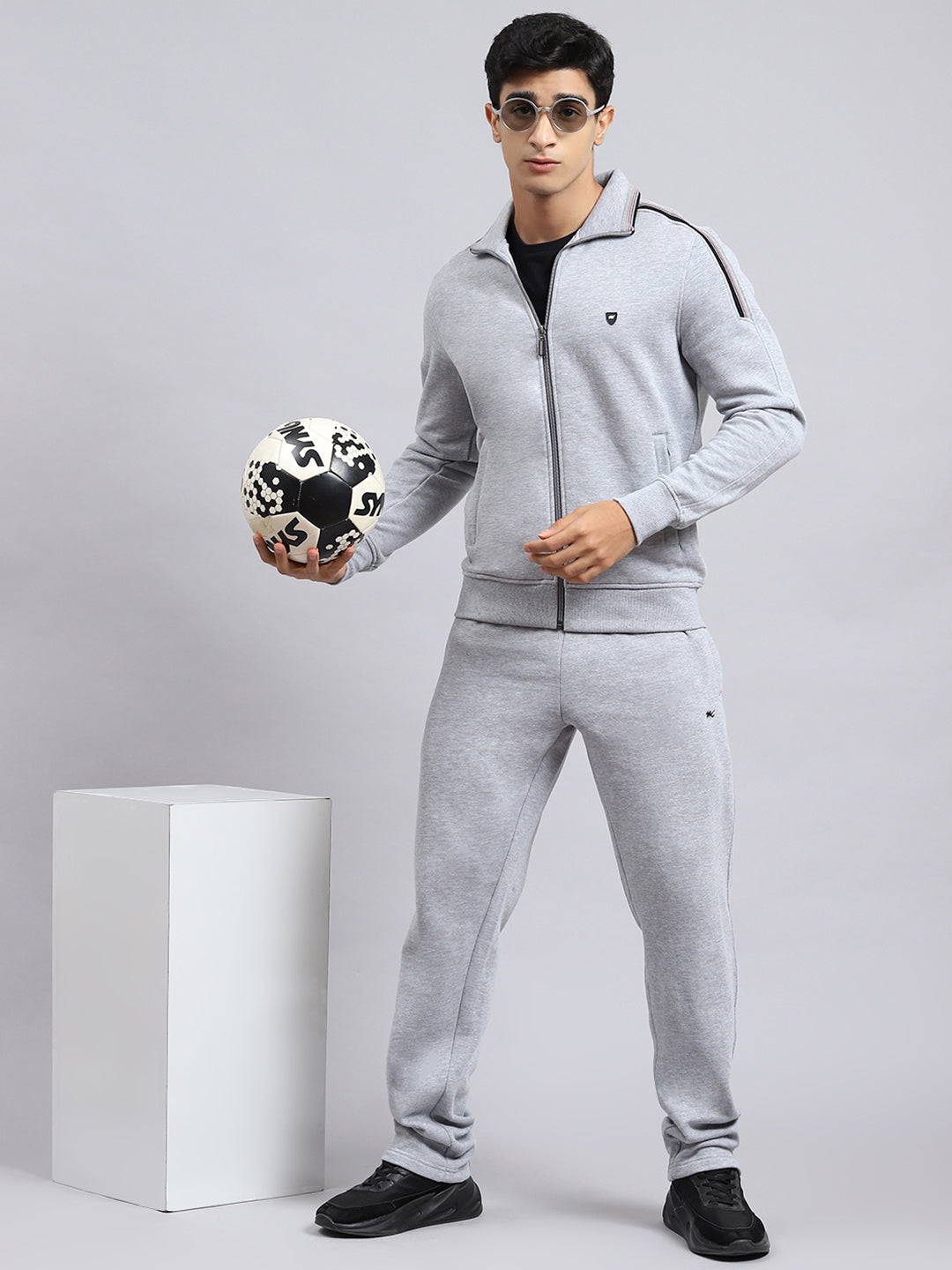 Men Grey Plain Tracksuit