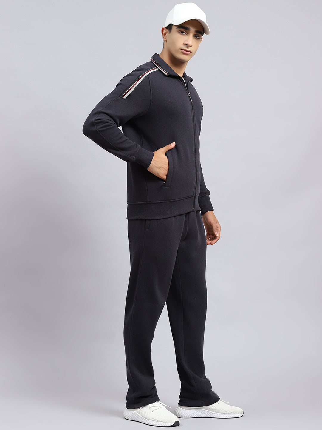 Men Grey Plain Tracksuit