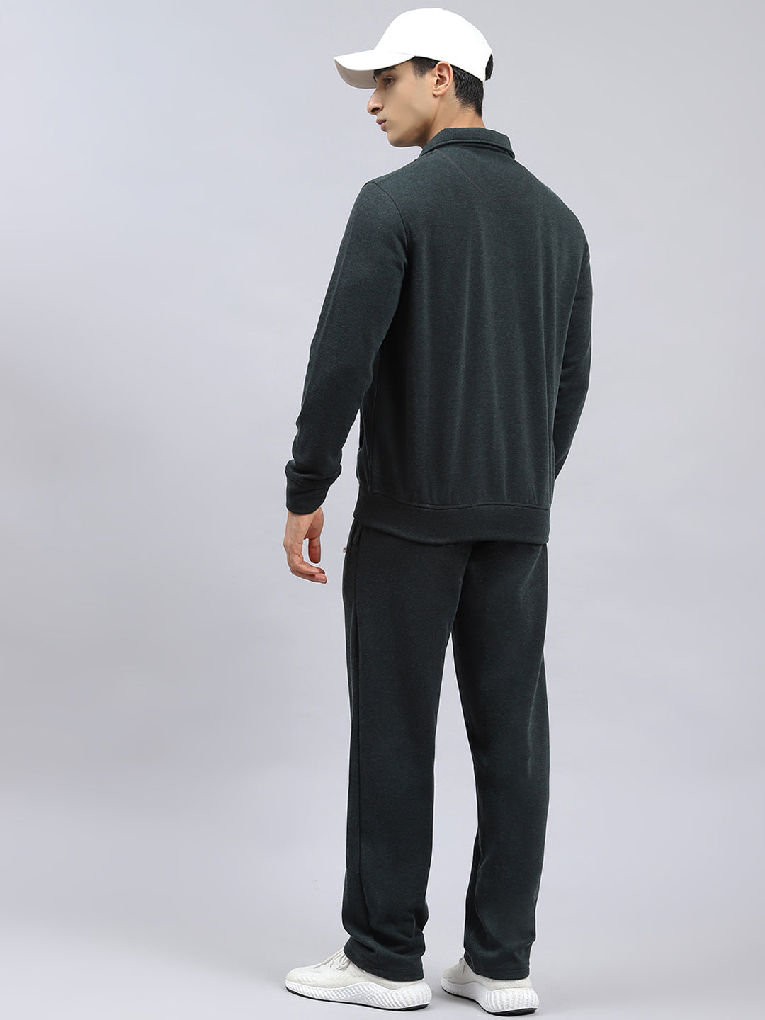 Men Green Plain Tracksuit