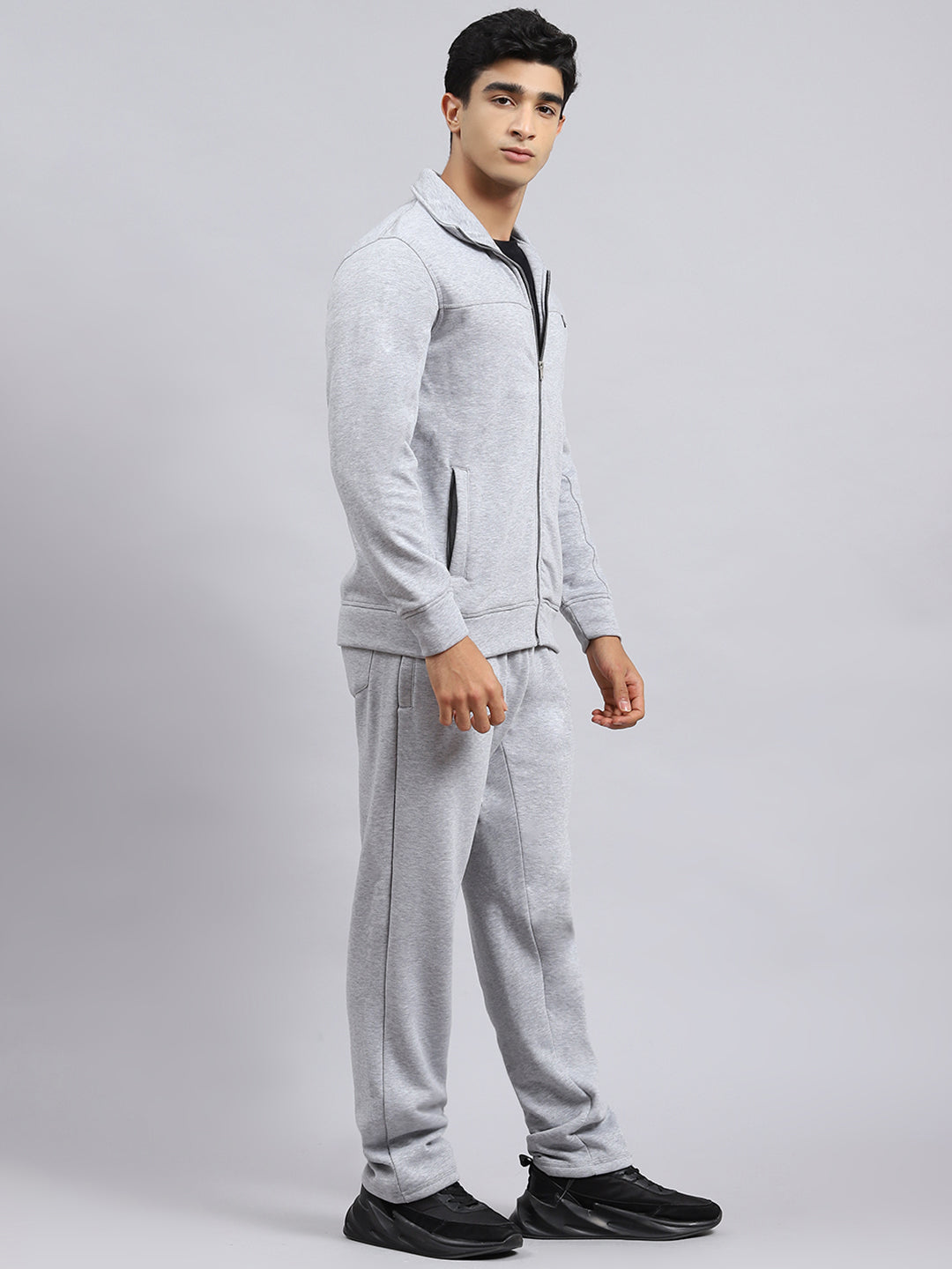 Men Grey Plain Tracksuit