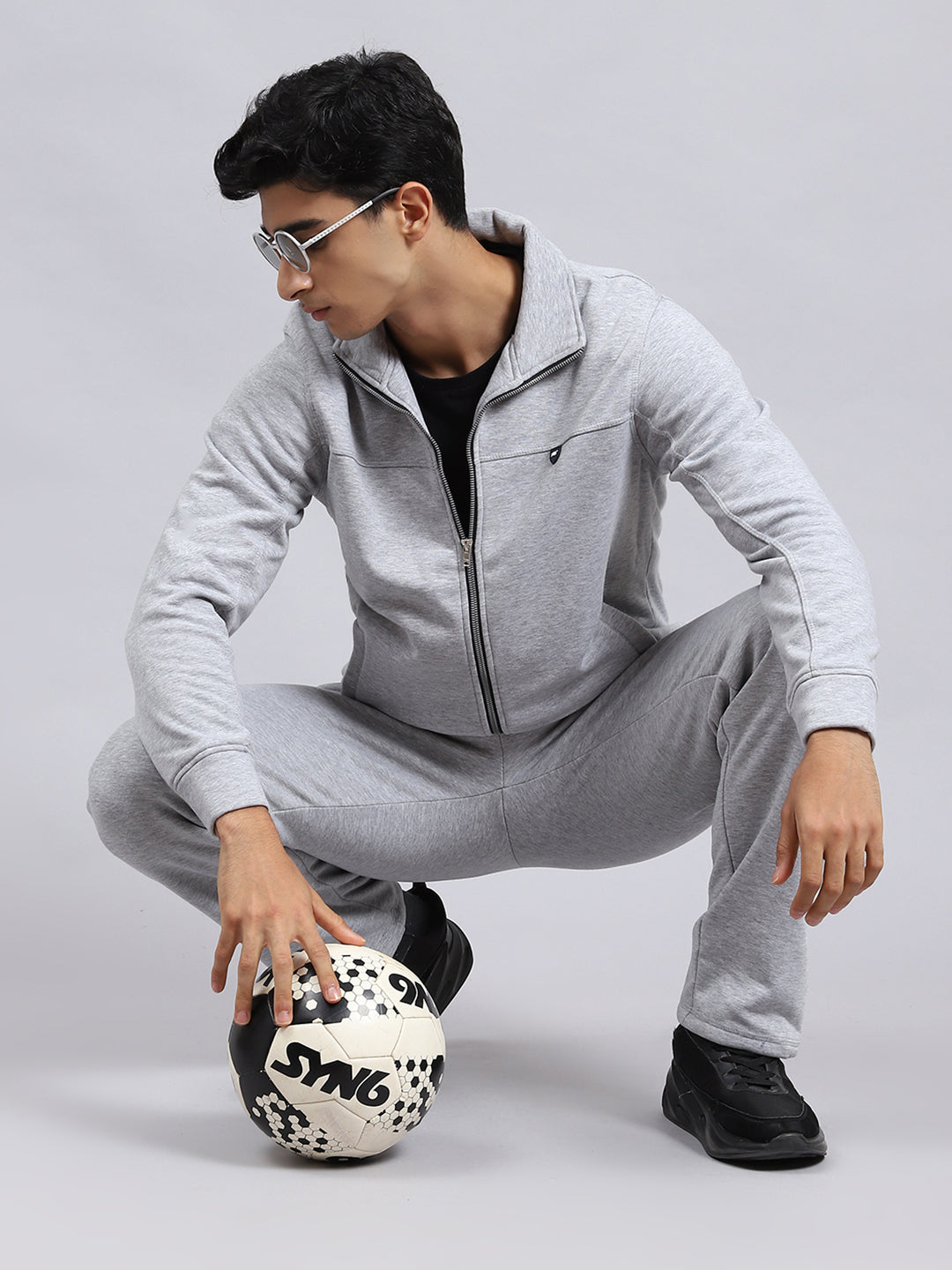 Men Grey Plain Tracksuit