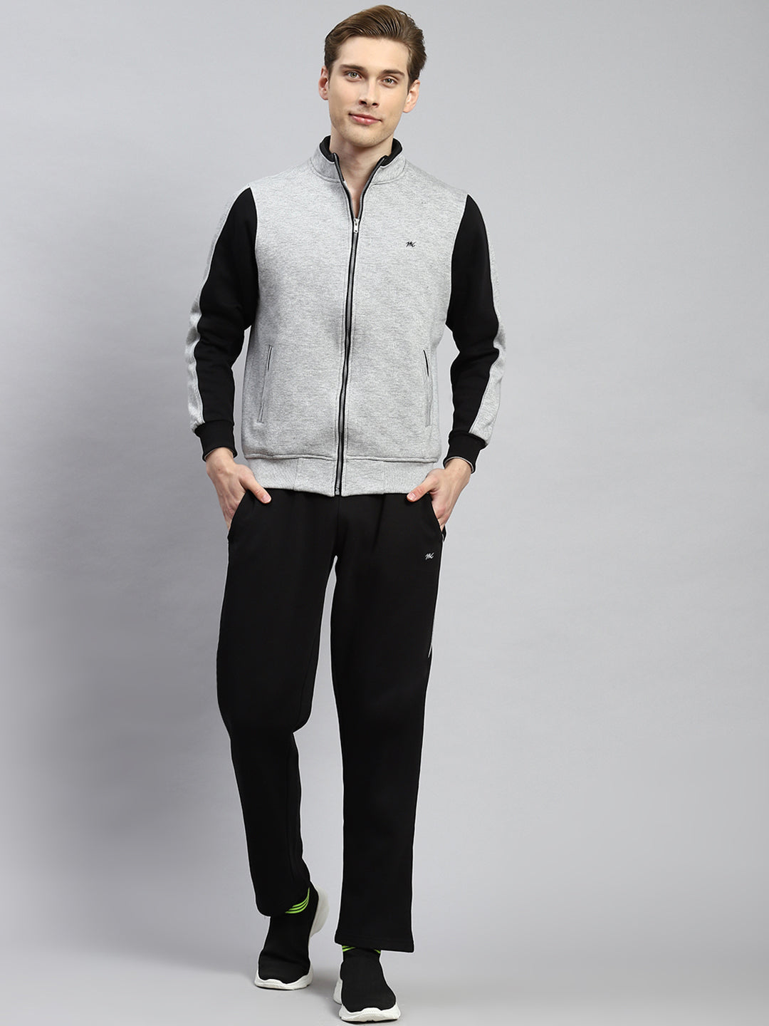 Men Grey Plain Tracksuit