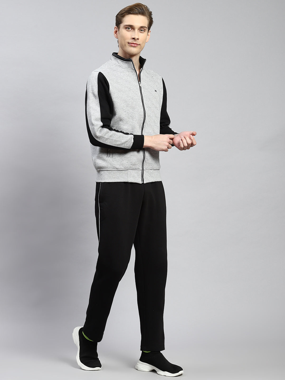 Men Grey Plain Tracksuit