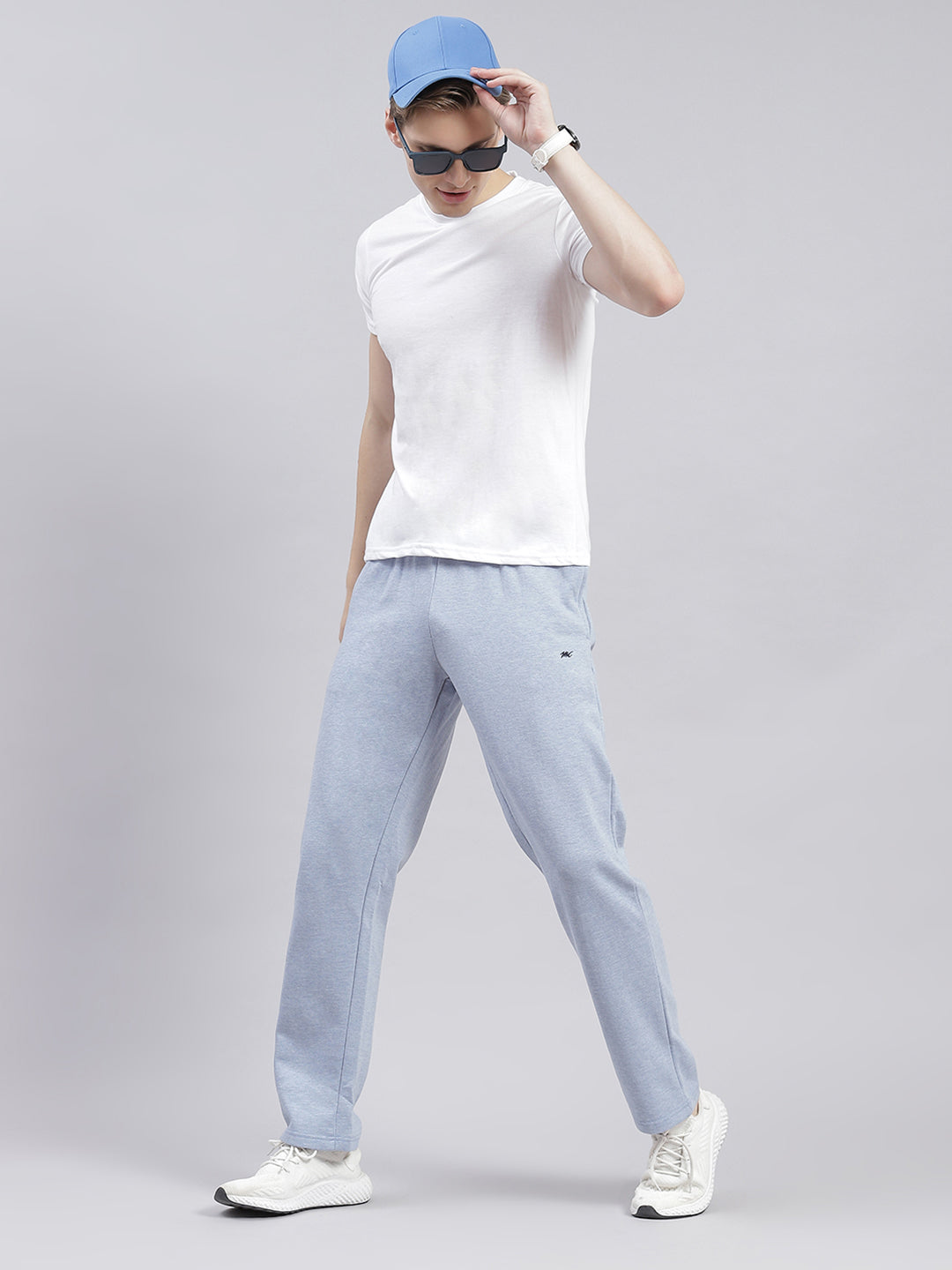 Men Blue Solid Regular Fit Winter Lowers