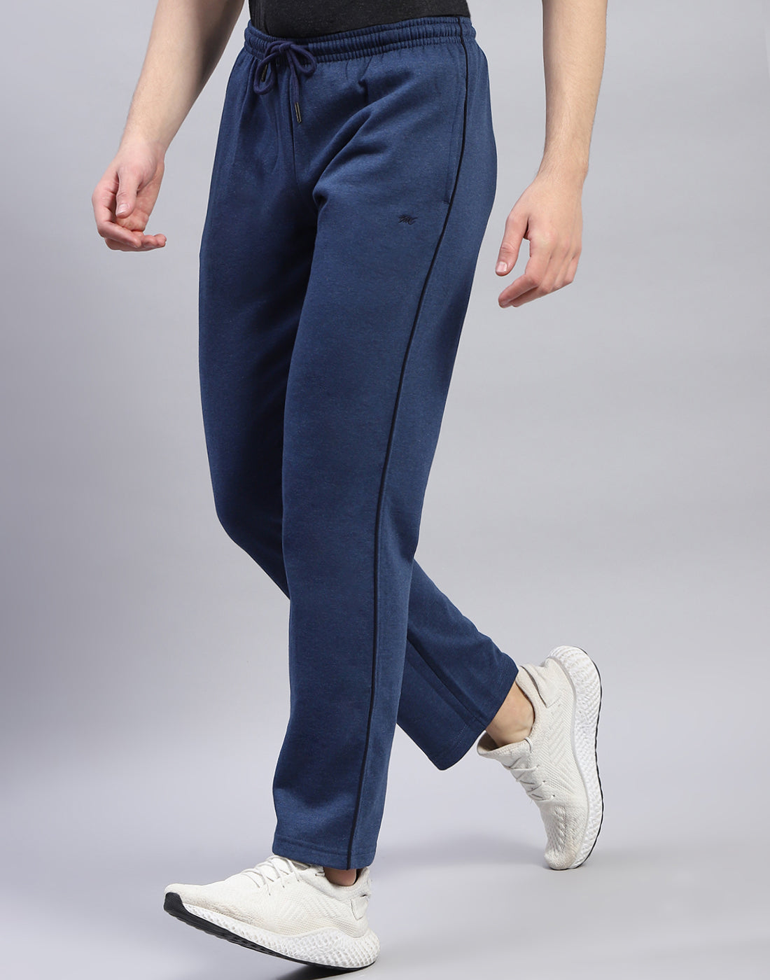 Men Navy Blue Solid Regular Fit Winter Lower