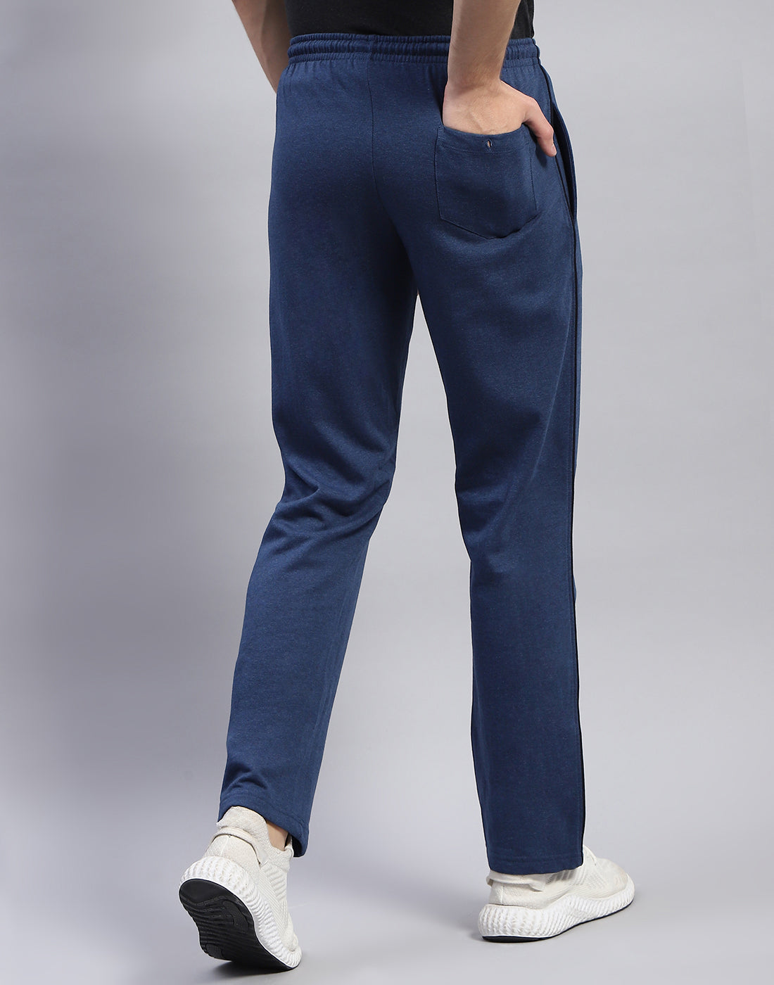 Men Navy Blue Solid Regular Fit Winter Lower