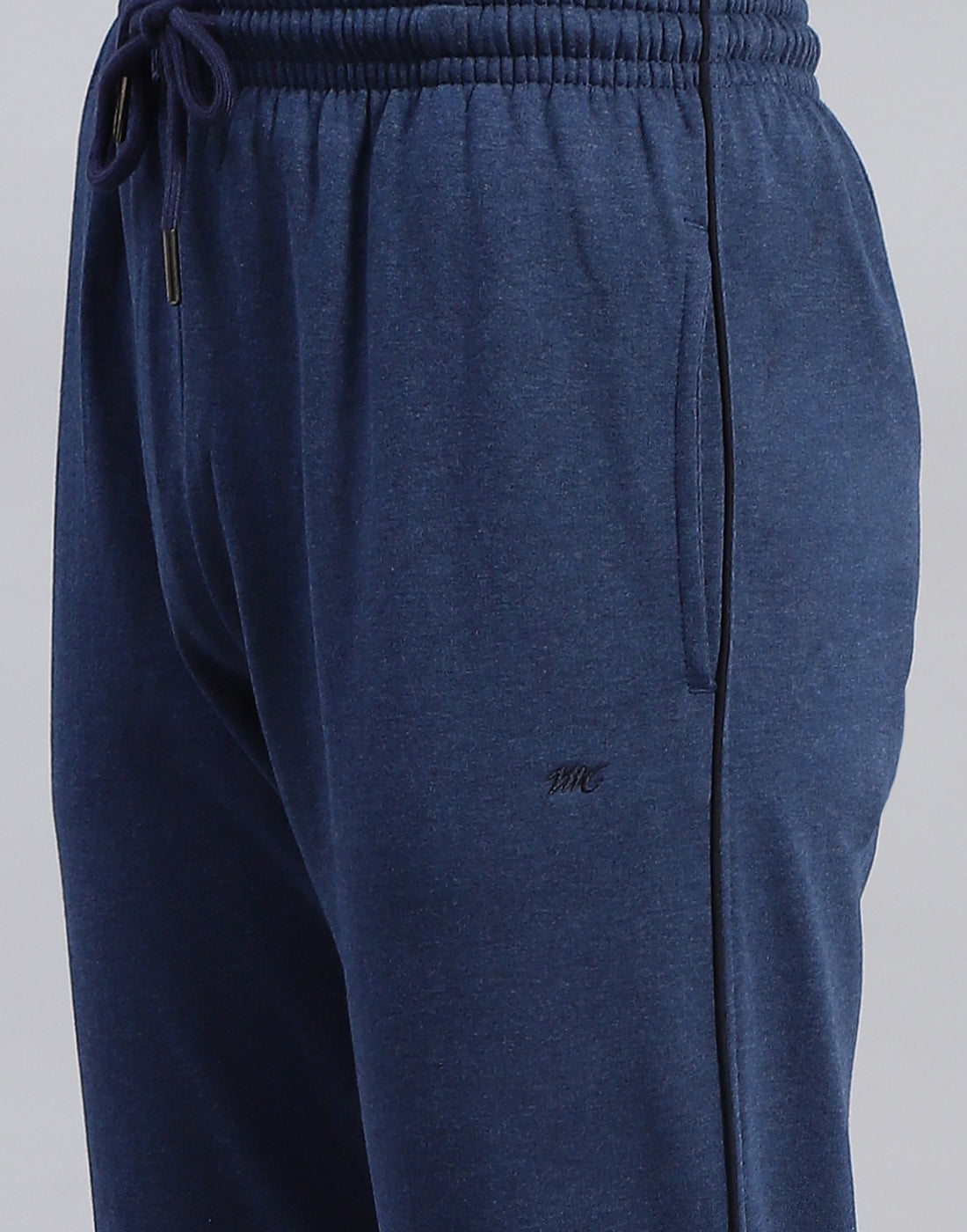 Men Navy Blue Solid Regular Fit Winter Lower