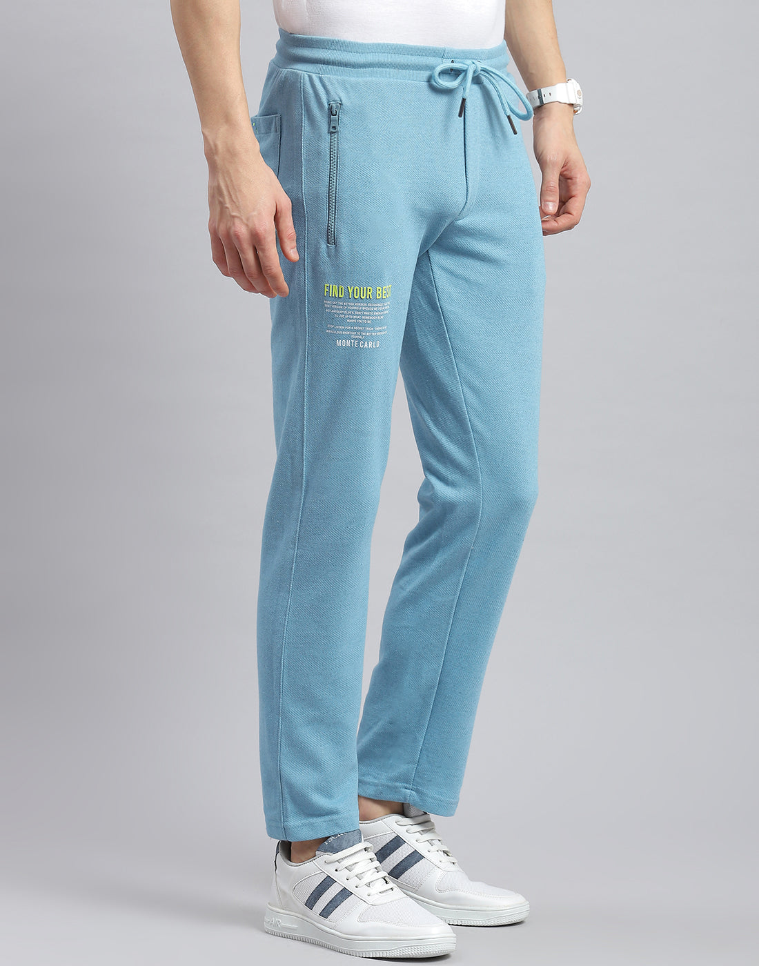 Men Blue Printed Regular Fit Winter Lower