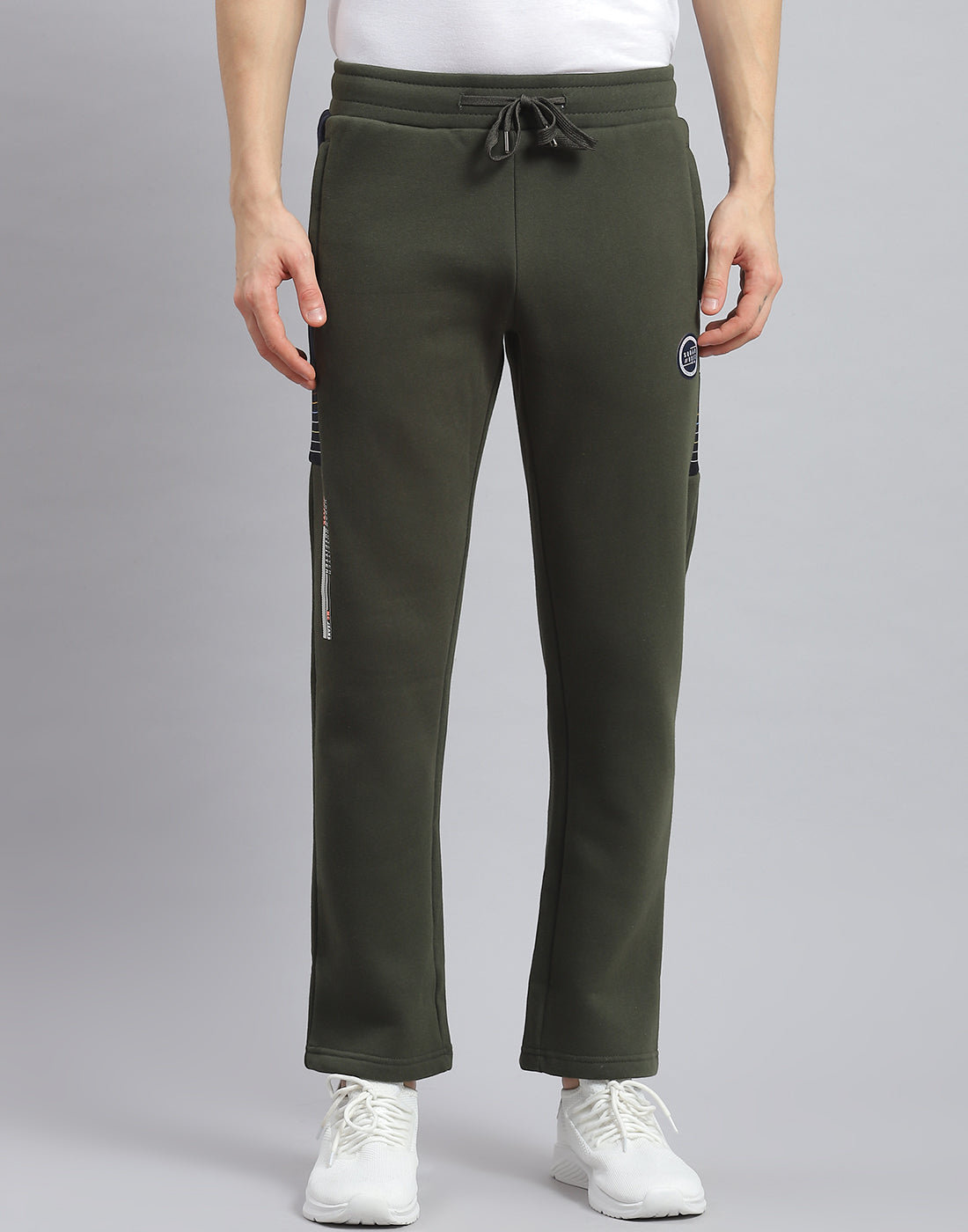 Men Olive Printed Regular Fit Winter Lower