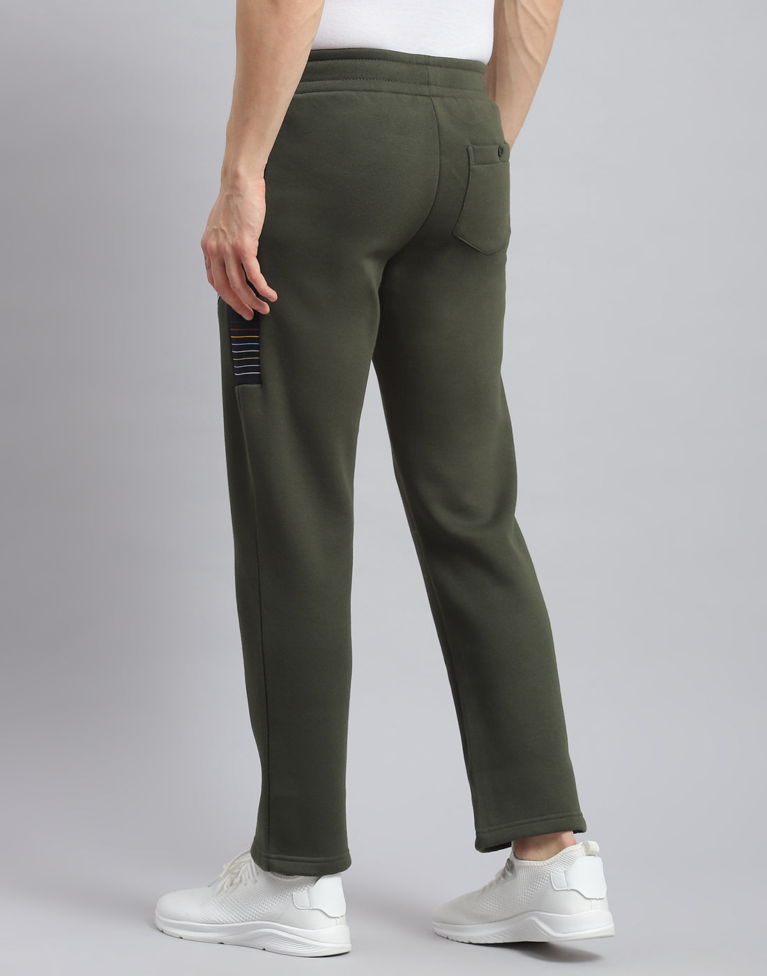 Men Olive Printed Regular Fit Winter Lower