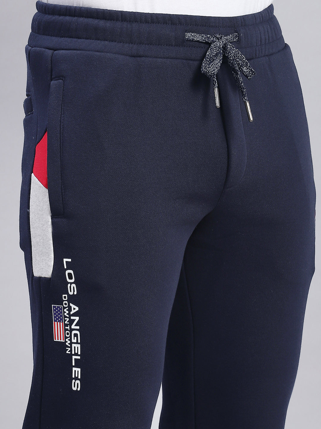 Men Navy Blue Printed Regular Fit Winter Lowers