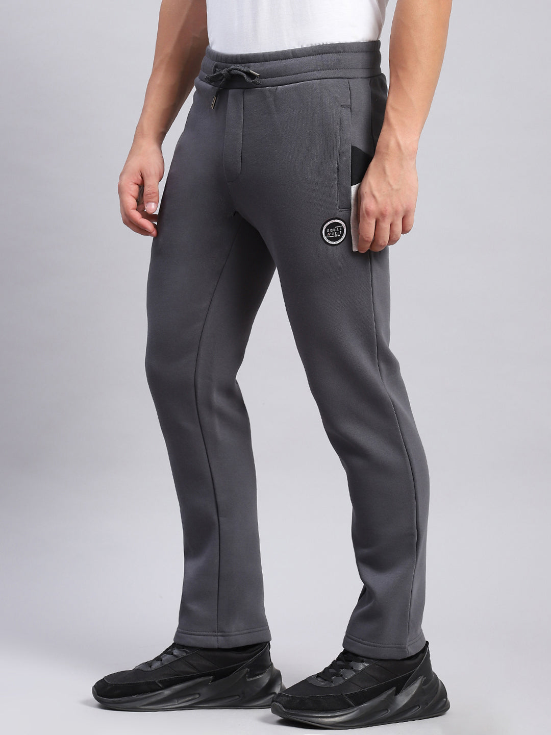 Men Grey Printed Regular Fit Lowers