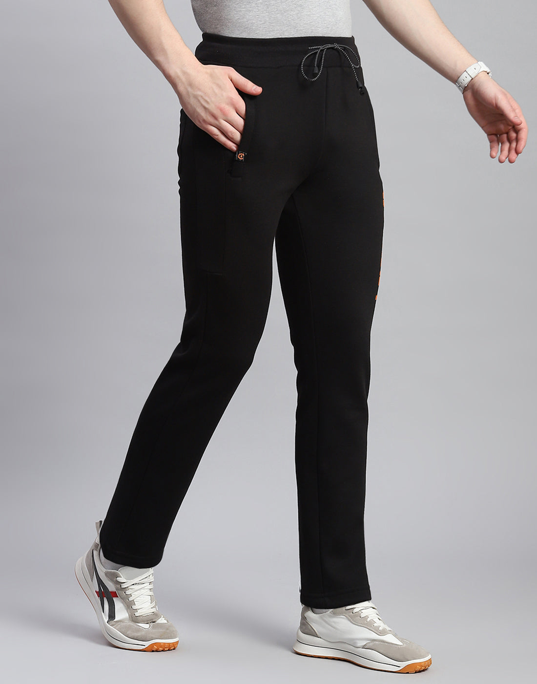 Men Black Printed Regular Fit Winter Lower