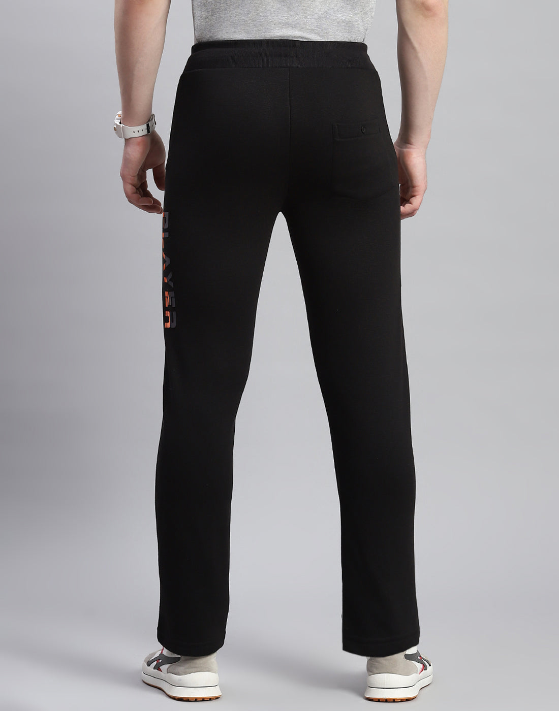 Men Black Printed Regular Fit Winter Lower