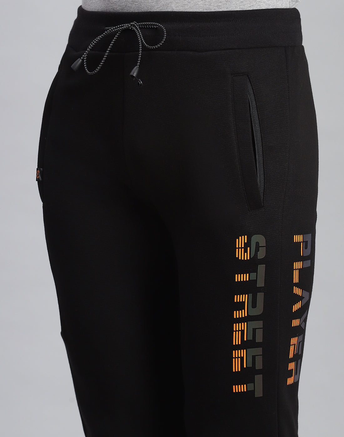 Men Black Printed Regular Fit Winter Lower