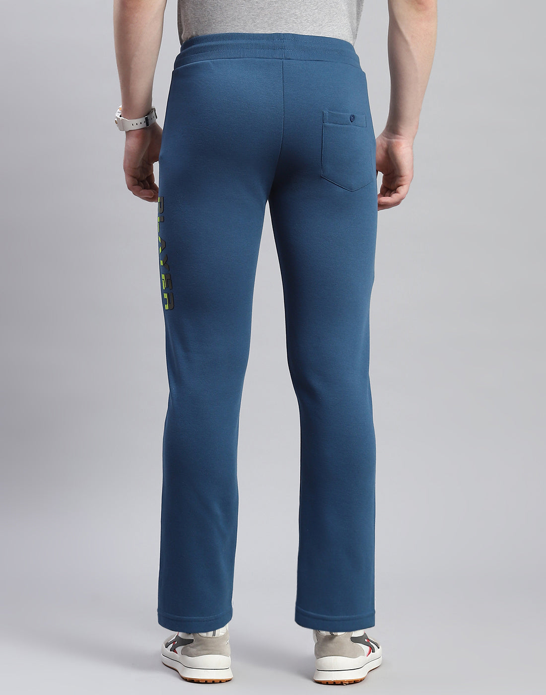 Men Teal Blue Printed Regular Fit Winter Lower