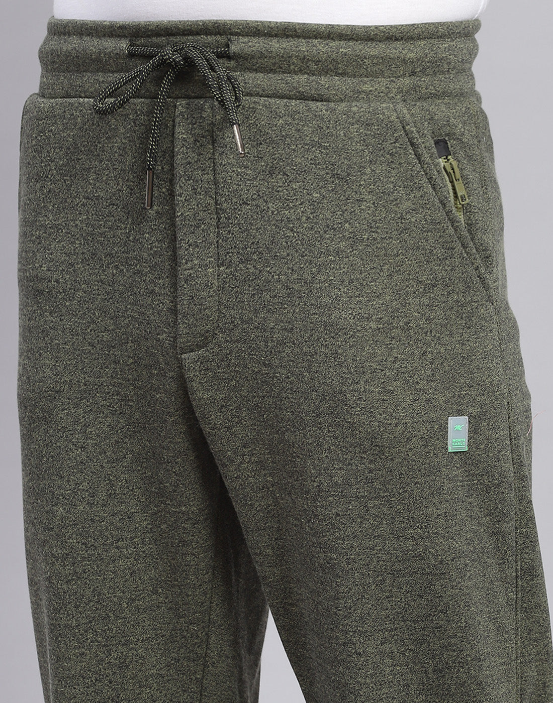 Men Green Solid Regular Fit Winter Lower