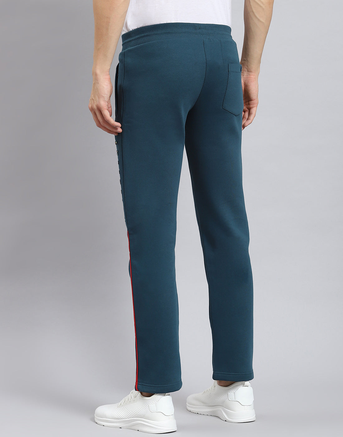 Men Teal Blue Solid Regular Fit Winter Lower