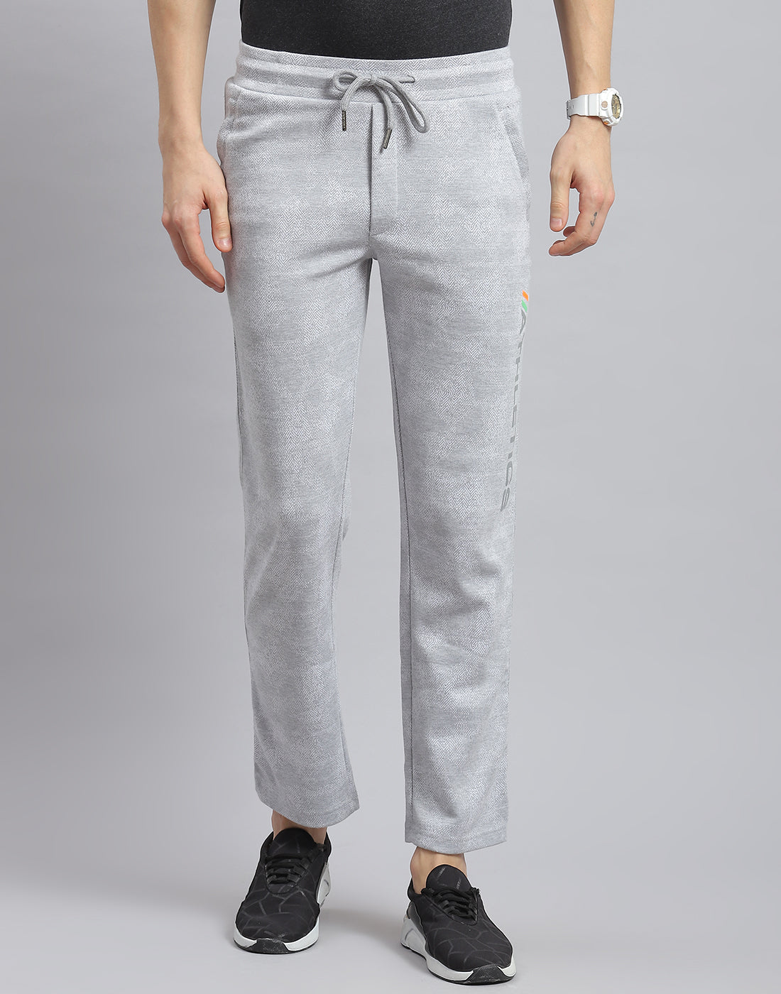 Men Grey Printed Regular Fit Winter Lower