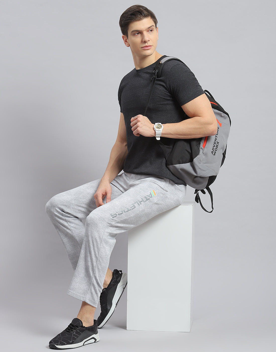 Men Grey Printed Regular Fit Winter Lower