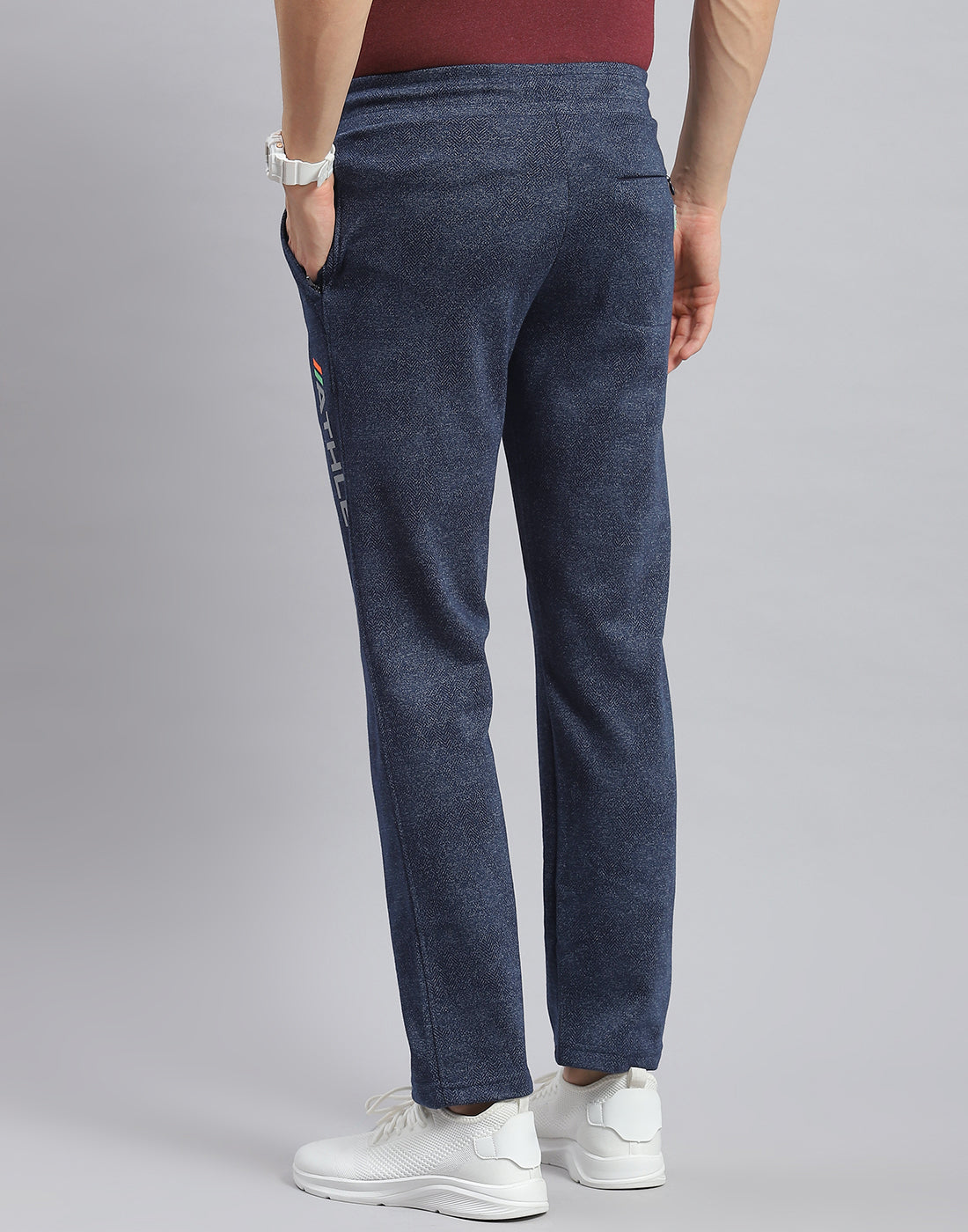 Men Navy Blue Printed Regular Fit Winter Lower