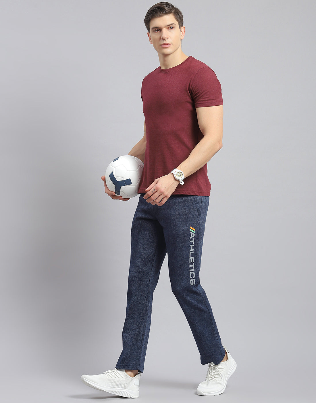 Men Navy Blue Printed Regular Fit Winter Lower