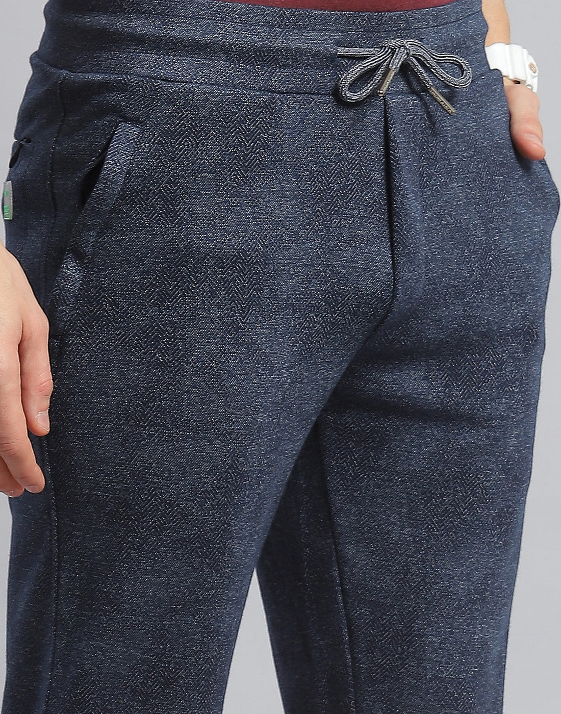 Men Navy Blue Printed Regular Fit Winter Lower