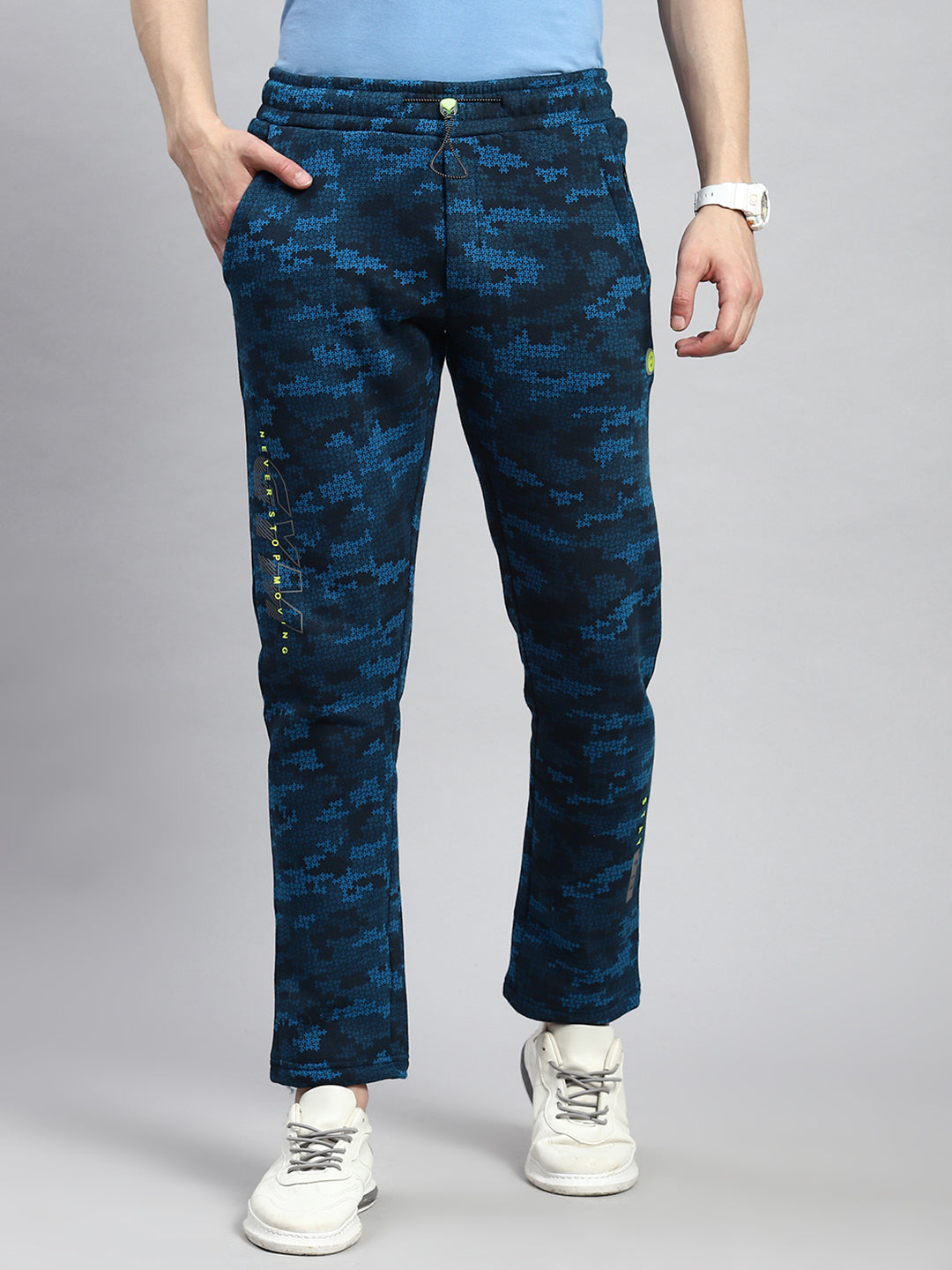 Men Blue Jaquard Winter Lower
